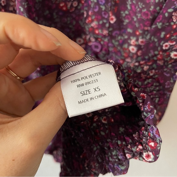 Kirra Pac Sun Sheer Purple Floral Tank Top - Picture 5 of 9